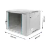 Rack spinta QOLTEC 19 colių 9U 600x500x600 sieninė arba ant grindų montuojama serverinė