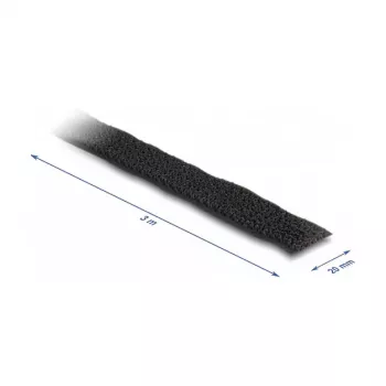 DeLOCK lipnusis dirželis su kilpomis ir kabliukais 3 m x 20 mm juoda nailonas