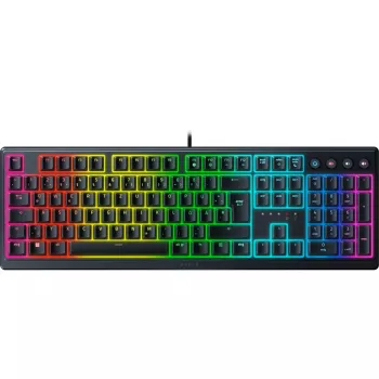 Razer Ornata V3, Mecha-membrane switches, 10 Razer Chroma RGB Lighting Zones, 1000 Hz Ultrapolling, Backlit keys, Soft-touch wrist rest - German Layou