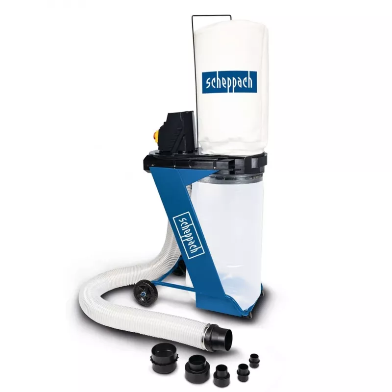 Sausas dulkių siurblys Scheppach DC500 – 75 l, 550 W, 1150 m³/h, 2 m žarna, 10 cm skersmuo