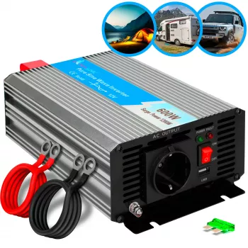 Įtampos keitiklis Extralink OPIP-600W 12V 600W gryno sinuso