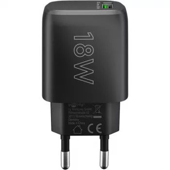 USB-A QC greitasis įkroviklis (18 W) (juodas)