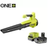 Akumuliatorinis lapų pūstuvas RYOBI ONE+ RY18BLB-140, 18V, 4,0 Ah, žalia/juoda