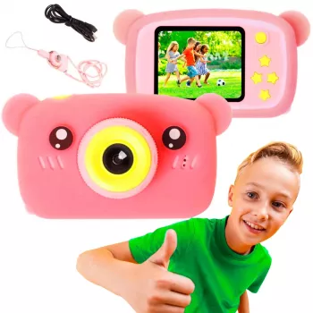 Vaikiška skaitmeninė fotoaparatas Extralink H25 PINK, rekomenduojamas nuo 3 metų