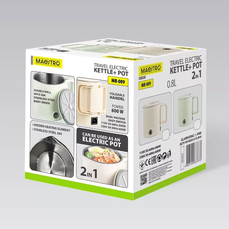 Elektrinis kelioninis virdulys Maestro MR-009 0.8 L 600 W Mėtų