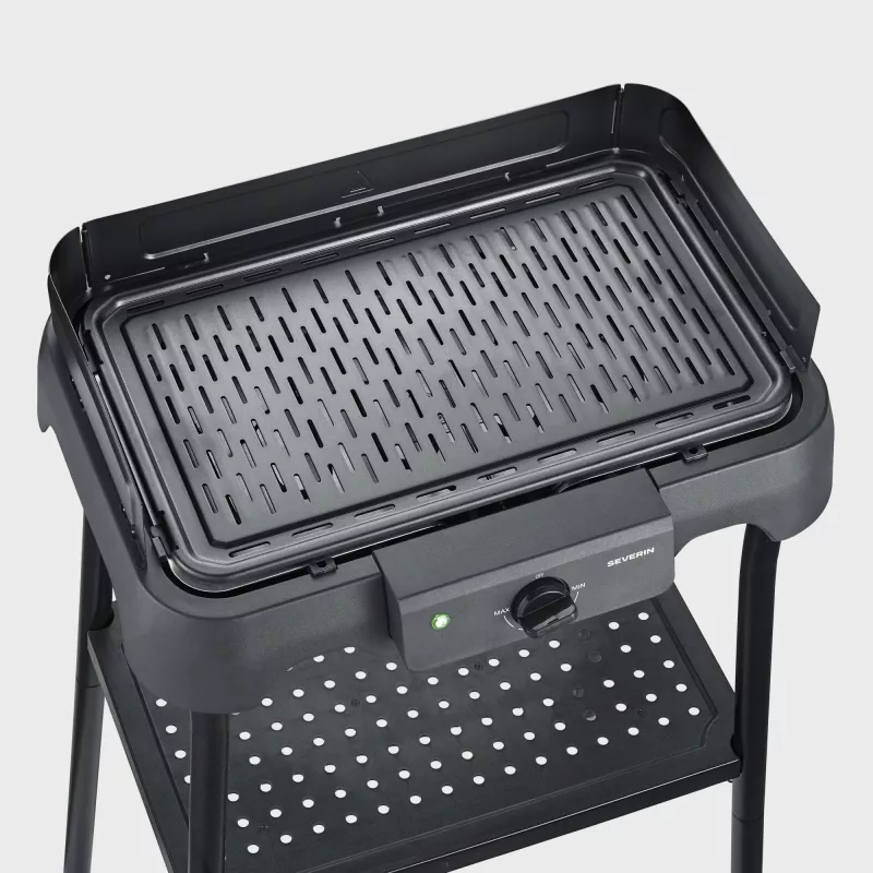 Stalinis elektrinis grilis SEVERIN PG 8596, 2000 W, stačiakampė grotelė, juodas, sukamas valdiklis