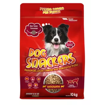 BIOFEED Dog Snackers suaugusiems vidutinėms ir didelėms veislėms Jautiena - sausas šunų ėdalas - 10kg