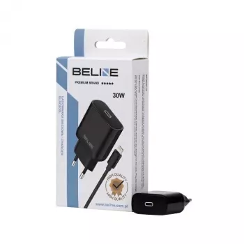 Beline Beli02174 USB-C į Lightning 30W kroviklis su juodu laidu