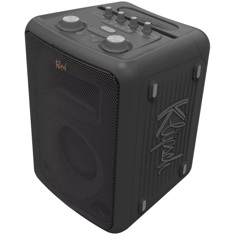 Nešiojama vakarėlių kolonėlė KLIPSCH Vegas, laidinis ir belaidis ryšys, 13,3 cm žemųjų dažnių garsiakalbis, 49–20000 Hz, 95 dB, baterija, juoda