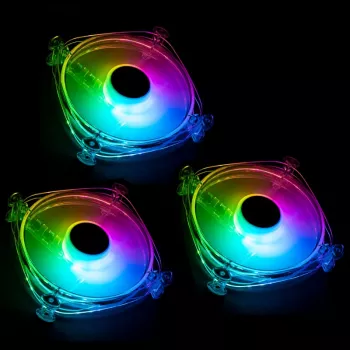 LAMPTRON Icecloud+ ARGB 120mm Trijų Ventiliatorių Komplektas su PWM - Juoda