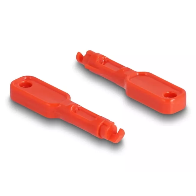 DeLOCK 20928 RJ-45 prievadų blokatorius, raudonas plastikas, 11 vnt.