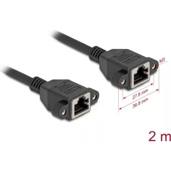 DeLOCK 90785 Tinklo laidas 2 m Cat6a S/FTP juodas