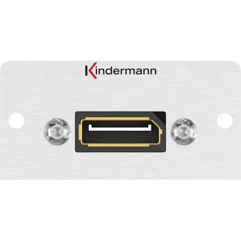 Kindermann Konnect 50 alu pusės dydžio adapterio plokštė - modulinis snap-in rėmelis - DisplayPort - anoduotas aliuminis (7444000888)