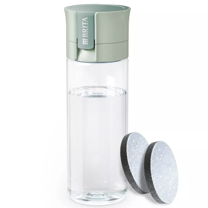 Daugkartinio naudojimo vandens butelis BRITA Fill&Go Vital 600 ml su įmontuotu MicroDisc filtru, Žalias