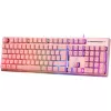 Deltaco GAM-021-RGB-P-DE – pilno dydžio (100%) USB membraninė klaviatūra, QWERTZ išdėstymas, rožinė