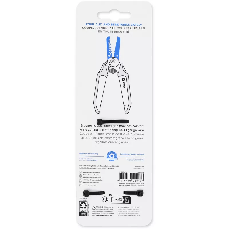 iFixit IF145-547-1 Mandible izoliacijos nuėmimo žnyplės, iki 4,75 mm², juodos/mėlynos spalvos