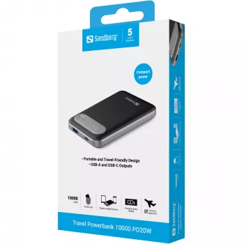 Powerbank Sandberg Travel 10000 PD20W 10000 mAh Li-Po