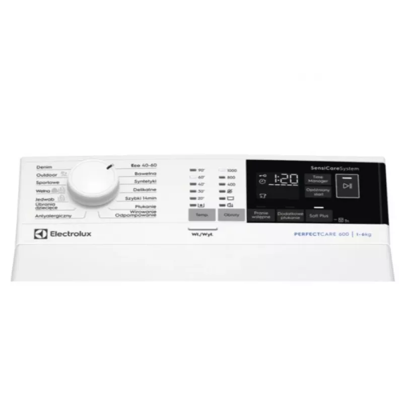 Skalbimo mašina su viršutiniu pakrovimu Electrolux EW6TN4062P, 6 kg, 1000 aps./min., 40 l/ciklas, 890x400x600 mm, balta
