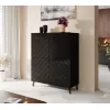 Shelving unit ABETO 100.5 x 40 x 121.5 cm juodas/blizgus juodas