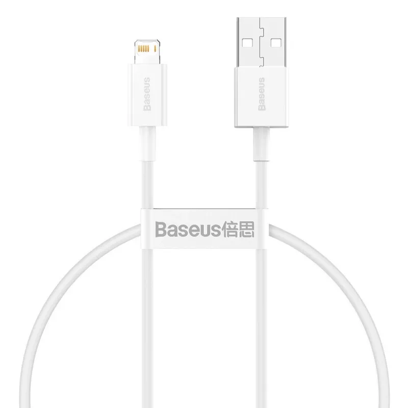 Baseus Superior Series laidas USB į Lightning, 2.4A, 0,25m (baltas)