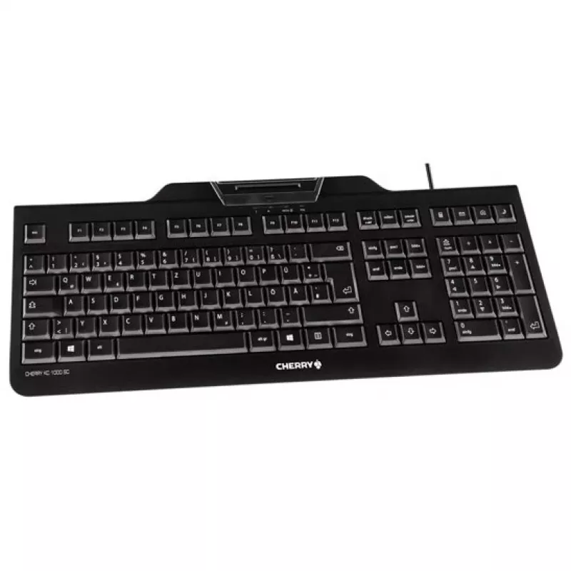 CHERRY KC 1000 SC klaviatūra su kortelių skaitytuvu USB AZERTY belgų juoda