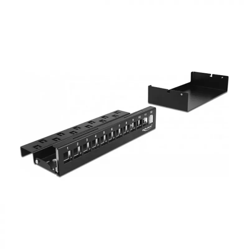 Patch Panel DeLOCK Keystone 12 Port Juodas