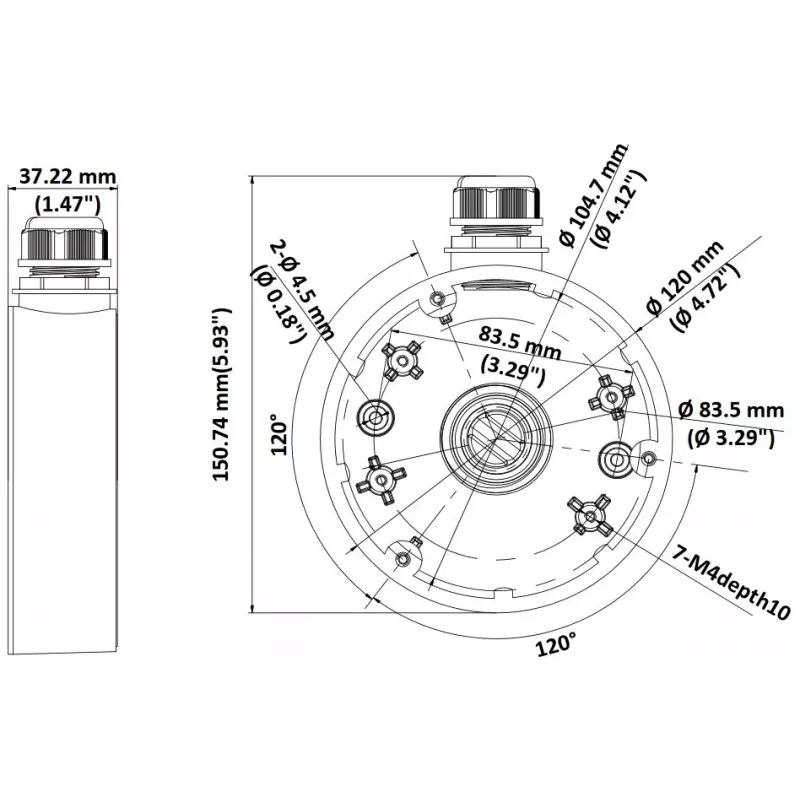 Jungiamoji dėžė Hikvision DS-1280ZJ-DM46 (Juoda)