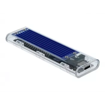 Išorinis dėklas SSD DELOCK 42620 M.2 NVMe PCIe su USB Type-C moterišku lizdu, skaidrus