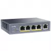 Tinklo jungiklis Cudy GS1005P – 5 prievadų Gigabit Ethernet su 4 PoE prievadais, 60W, metalinis korpusas, montuojamas į stelažą
