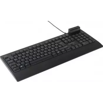 Renkforce RF-CKB-200 USB klaviatūra vokiška, QWERTZ, juoda, su išmaniąja kortelių skaitytuvu