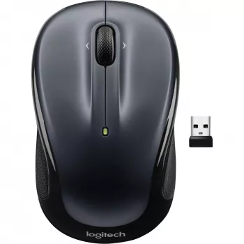 Pelė LOGITECH M325s, optinė, 5 mygtukai, belaidė 2.4 GHz, USB imtuvas, tamsiai pilka