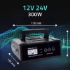 Įkroviklis QOLTEC 52514 – 12V/24V, 25A, AGM/GEL/SLA baterijoms su LCD ekranu