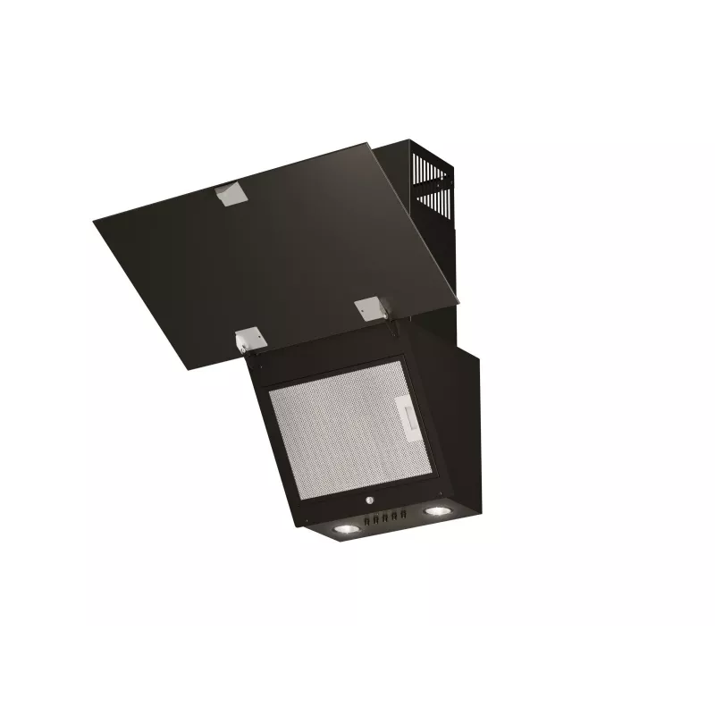 Sieninis gartraukis MAAN Vertical Glass 60 Black, stiklas/plienas, 595 mm, 135–320 m³/h, elektroninis valdymas