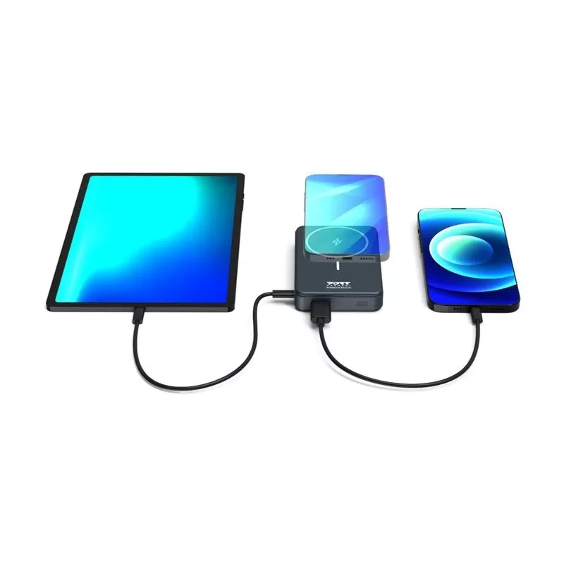 Power Bank Port Designs 907005 10000 mAh belaidžiu įkrovimu juodas