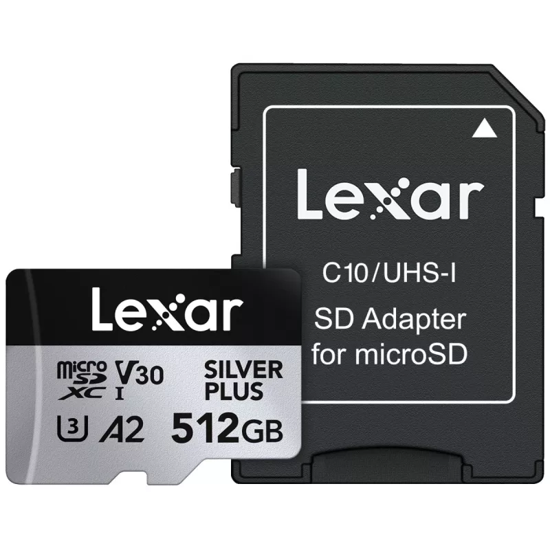 Flash atminties kortelė Lexar 512 GB UHS-I microSDXC SILVER PLUS