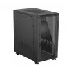 19 colių stelažinė spinta LANBERG 22U 600x1000 mm, juoda, stiklinės priekinės ir galinės durys