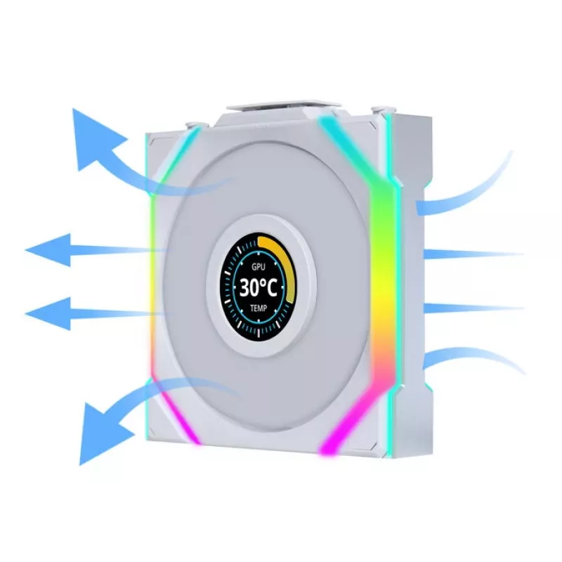 Lian Li UNI FAN SL Wireless LCD 120 12 cm Baltas 31 dB 51.45 cfm