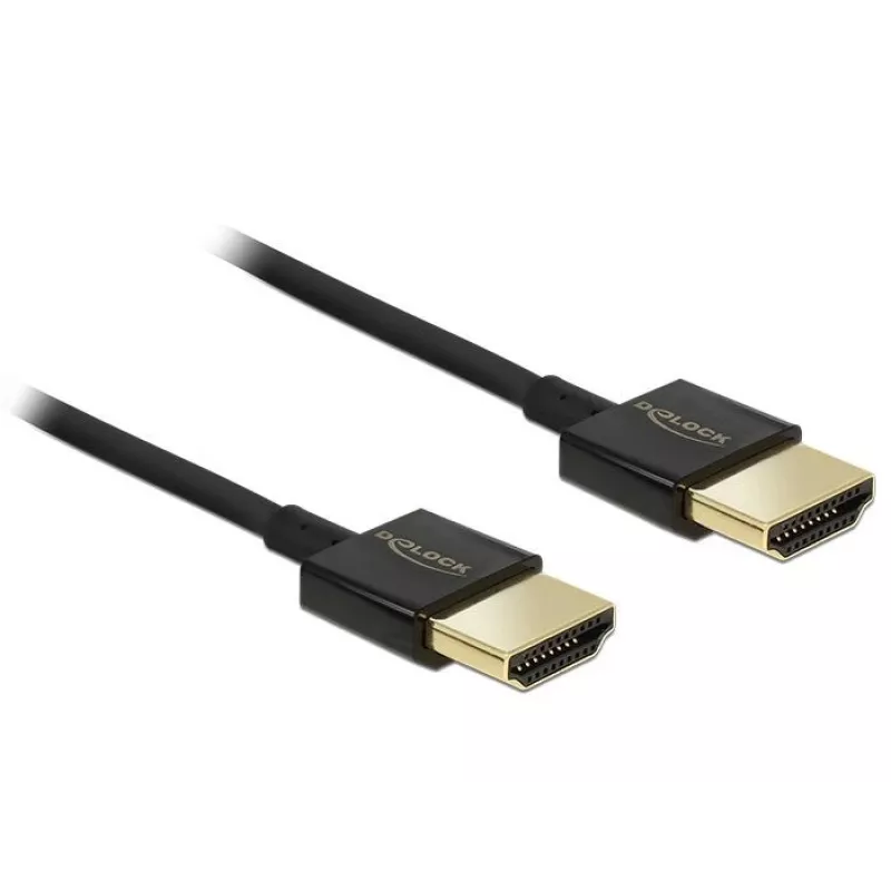 DeLOCK Slim Premium HDMI laidas, 1,0 m, juodas (84771)