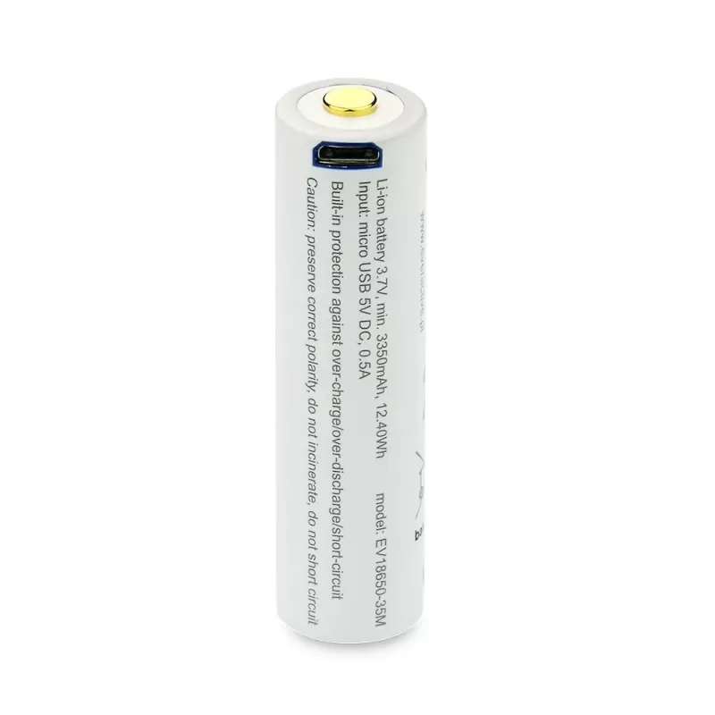 18650 Li-Ion 3.7V everActive 3500mAh baterija (1 vnt.) su micro-USB ir apsauga