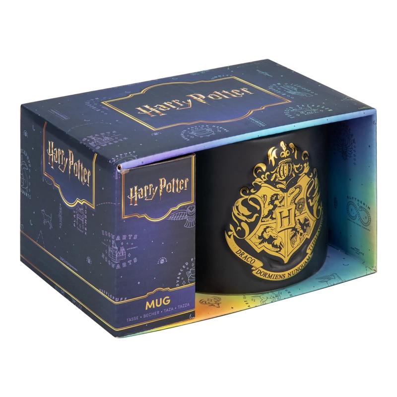 Keraminis puodelis Paladone Hogwarts Crest Embossed – reljefinis Hogvartso herbas
