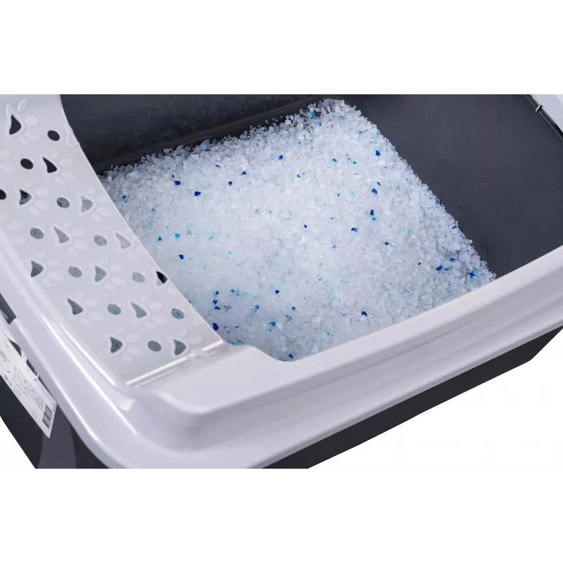 Katės tualetas DIAMENTIQ Bonita pilkas plastikinis 571×392×209 mm, 1 kg