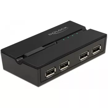 DeLOCK 11494 USB jungiklis 4 kompiuteriams, juodas, USB Type-A / Type-B, 0.48 Gbit/s