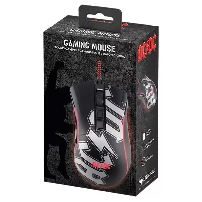 Subsonic Gaming Mouse AC/DC – raudona žaidimų pelė