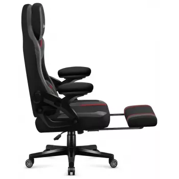 Žaidimų kėdė huzaro Force 4.6 – ergonomiška audeklinė sėdynė, reguliuojamas aukštis ir atlošas, juosmens atrama, 130 kg, sėdynės plotis 41 cm