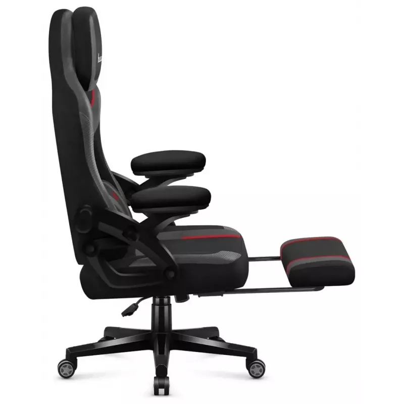 Žaidimų kėdė huzaro Force 4.6 – ergonomiška audeklinė sėdynė, reguliuojamas aukštis ir atlošas, juosmens atrama, 130 kg, sėdynės plotis 41 cm