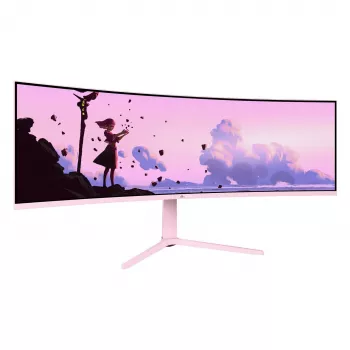 Lenktas monitorius Arozzi Nova 49 inch (124,5 cm) Dual QHD 5120×1440 LED VA 32:9 4 ms Rožinis