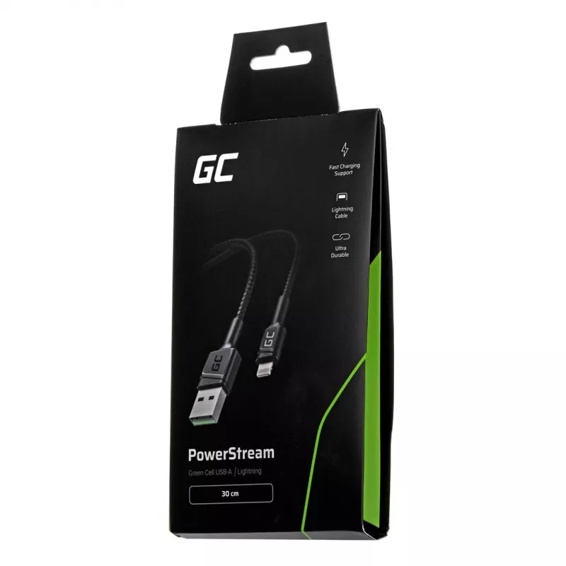 Green Cell KABGC24 Lightning laidas 0,3 m Juoda