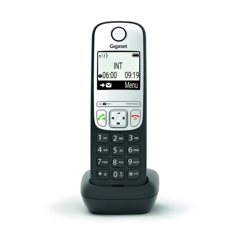 Gigaset A690HX analoginis/DECT telefonas su skambučio numerio atpažinimu, juodas/sidabrinis