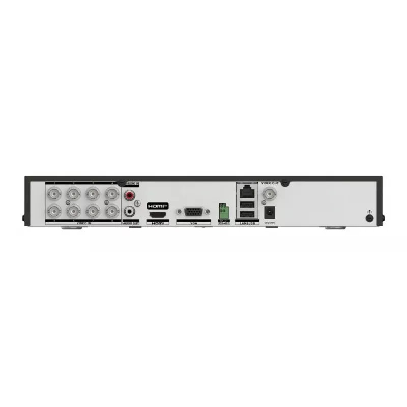 DVR Hikvision Pro Series 8 kanalų 5 MP 1U H.265 AcuSense, 8 įėjimai, Gigabit Ethernet, 12 TB HDD, 12 V, 24 W