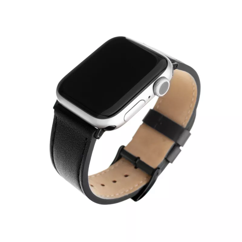 Odinė apyrankė Apple Watch FIXED FIXLST-434-BK — juoda, keičiama juostelė